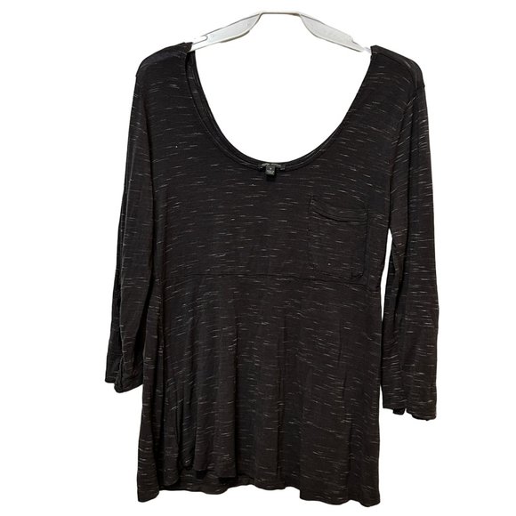 Lily Rose Long Sleeve Scoop Neck Heathered Gray Top Women's Size Medium 1535 - Picture 1 of 5